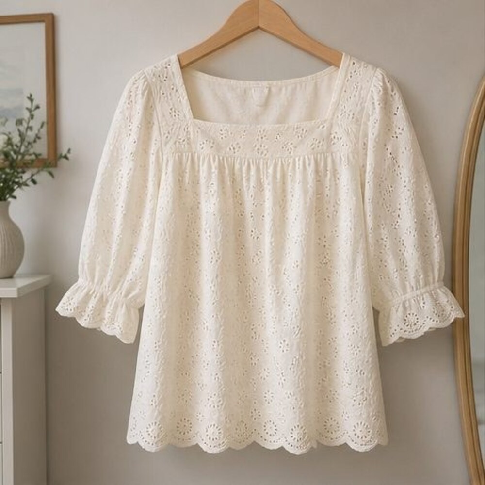 Rust Button Blouse